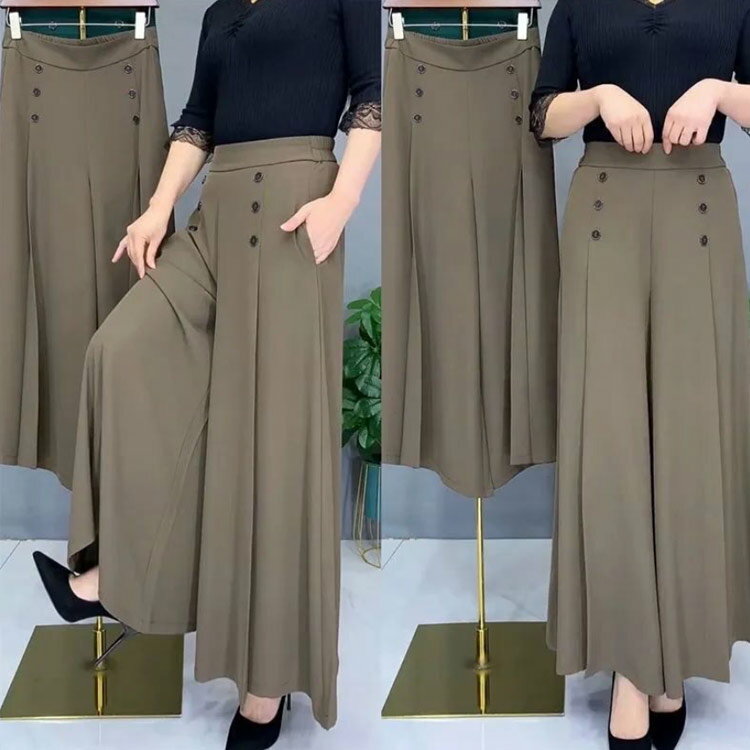 春 レディース 20代 キュロットパンツ 50代 ロングパンツ ハイウエスト 夏 ワイド...