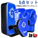 5点セット 子供用 ボクシング キックミット 大人用 ミット 大人用 武術 ボクシンググローブ テコンドー 空手 武術 練習用 キックボクシングパッド 格闘技 ...