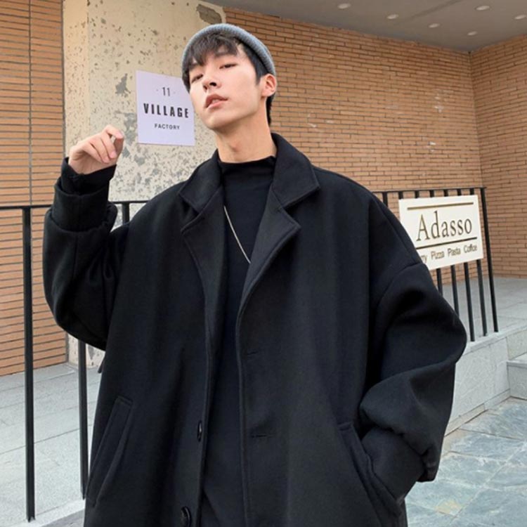 メンズ 冬 コート ファッション ビッグシルエット コート ロング チェスターコート 大きいサイズ メンズ アウター メルトン コート チェスターコート 韓国 オーバーサイズ