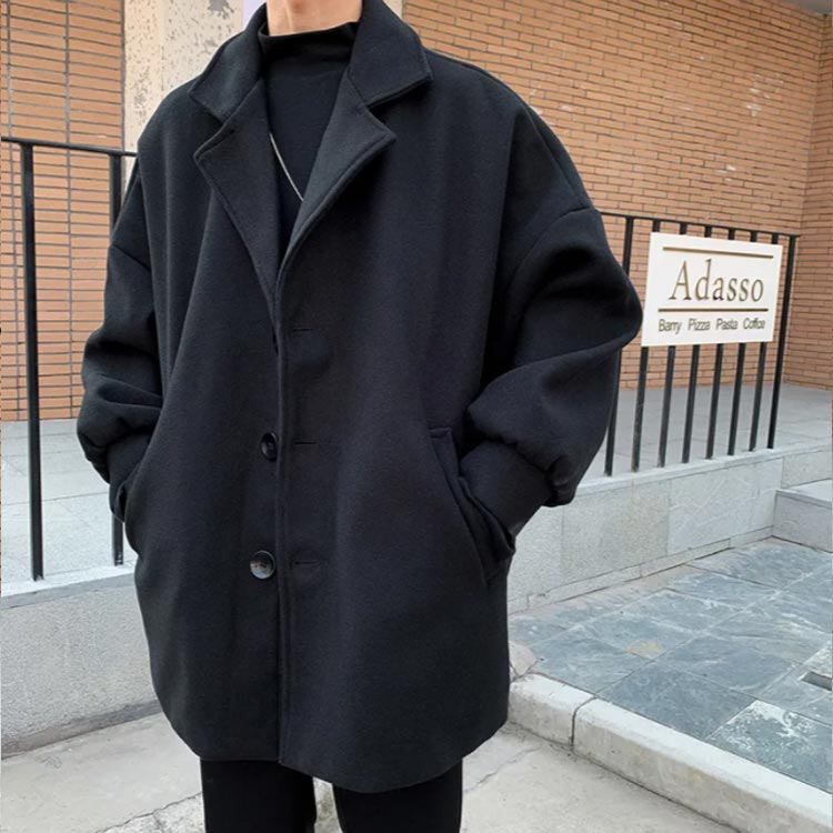 メンズ 冬 コート ファッション ビッグシルエット コート ロング チェスターコート 大きいサイズ メンズ アウター メルトン コート チェスターコート 韓国 オーバーサイズ