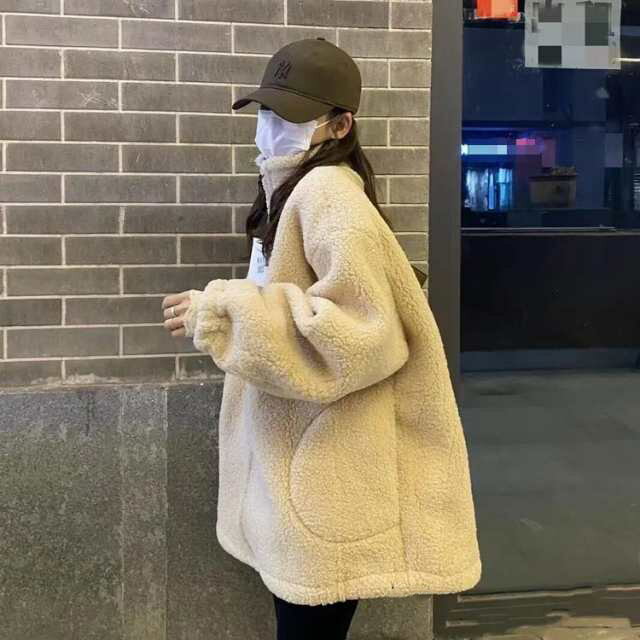 ボアジャケット もこもこ ボアコート ボアブルゾン ジャケット レディース おしゃれ ボア アウター ふわふわ ジップ ゆったり オーバーサイズ アイボリ ブラウン レディース