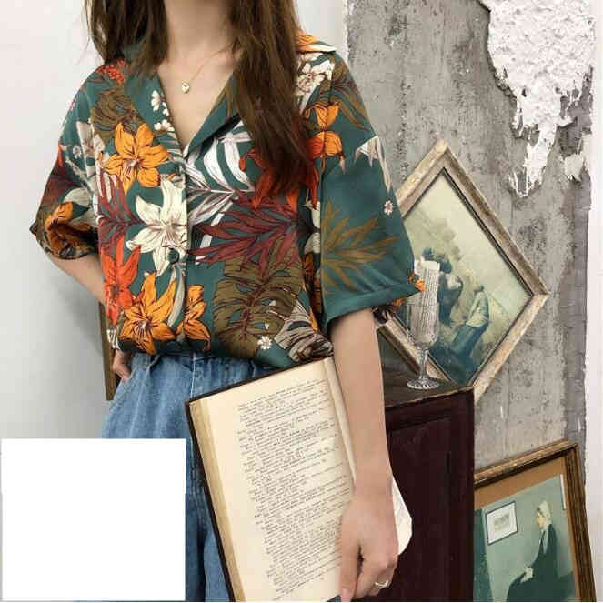 Rakuten - アロハシャツ シャツ 日焼け止め服 トップス レディース ブラウス アロハシャツ 総柄 開襟 ハワイシャツ シンプル 半袖 花柄 薄手 ゆったり ビーチ リゾート 2021