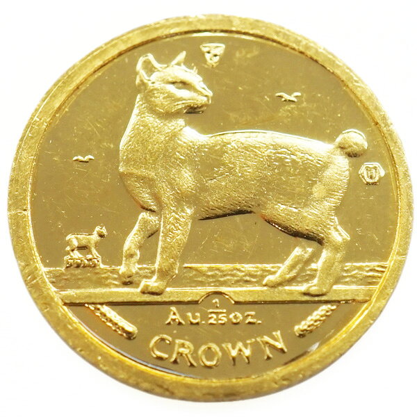 【中古AB/使用感小】貨幣 マン島 キャットコイン 1994年 ジャパニーズボブテイル 1/25オンス 1/25oz 猫 エリザベス2世 金貨 純金 硬貨 Au. 1/25OZ. 1994刻印