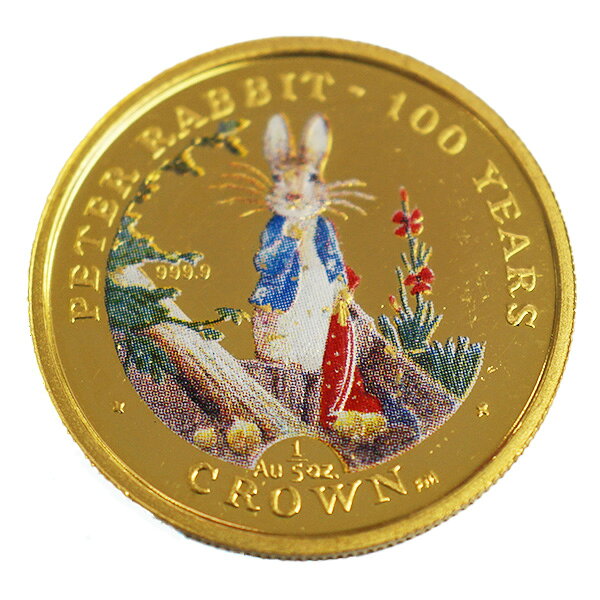 Currency Related Goods - 【中古AB/使用感小】貨幣 ピーターラビット 100周年記念 金貨 コイン 純金 1/5オンス 1/5oz 2002年 イギリス領ジブラルタル 24金 K24 2002 ELIZABETH II　999.9刻印
