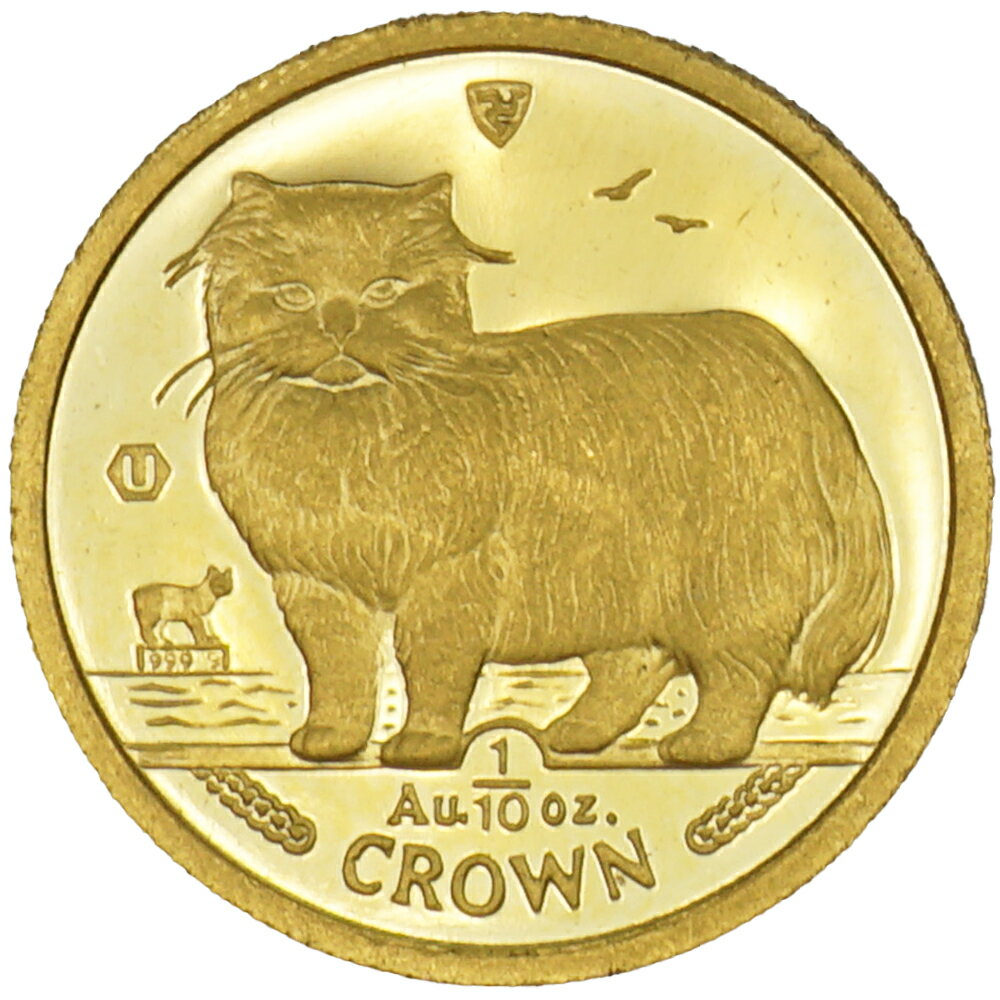 【中古B/標準】 貨幣 マン島 キャットコイン 1989年 ペルシャ猫 1/10オンス 1/10oz エリザベス2世 猫 ネコ 金貨 純金 硬貨 メダル 20536366076のサムネイル