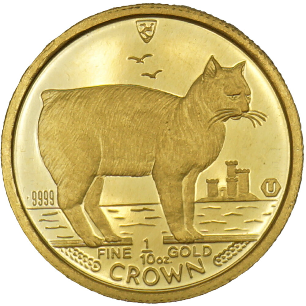 【中古B/標準】 貨幣 マン島 キャットコイン 1988年 マンクスキャット 猫 ネコ 1/10オンス 1/10oz エリザベス2世 金貨 純金 硬貨 メダル 20536366077のサムネイル