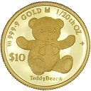 【中古AB/使用感小】 貨幣 テディベア 純金 コイン 1/20オンス 1/20oz 2012年 10ドル金貨 クマ クック諸島 エリザベス2世 24金 K24 硬貨 メダル 20535984009