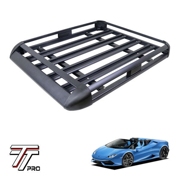 【TT PRO正規品】 汎用 組立式 アルミ ルーフラック カーゴラック カーゴバスケット 耐荷重200kg 440LB ブラック ランボルギーニ ウラカン ZF