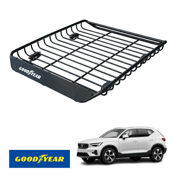 【GOODYEAR正規品】 スチール ルーフラック MEGA PRO 1341mm×124mm×1105mm 耐荷重100kg ブラック 組み..