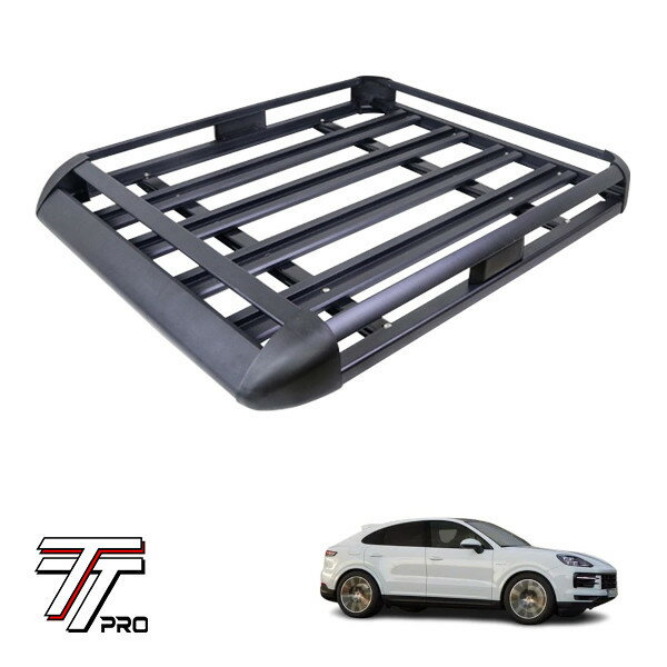 【TT PRO正規品】 汎用 組立式 アルミ ルーフラック カーゴラック カーゴバスケット 耐荷重200kg 440LB ブラック ポルシェ カイエンクーペ E3
