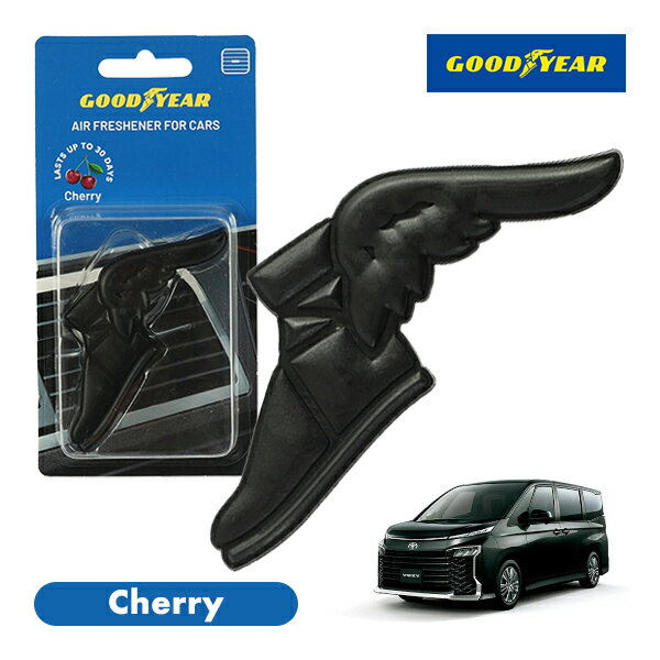 【GOODYEAR正規品】 ブラック 黒色 ウイングフット型 芳香剤 チェリー クリップ式 エアフレッシュナー エアコン吹き出し口 フレグランス トヨタ ヴォクシー 90系
