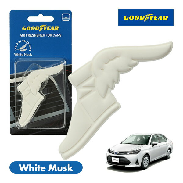P10倍 エントリー 【GOODYEAR正規品】 ホワイト 白色 ウイングフット型 芳香剤 ホワイトムスク クリッ..