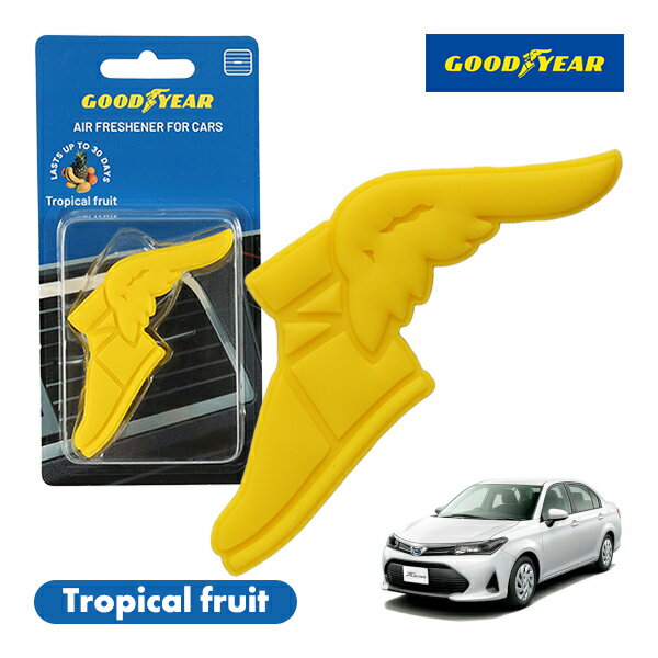 P10倍 エントリー 【GOODYEAR正規品】 イエロー 黄色 ウイングフット型 芳香剤 トロピカルフルーツ ク..