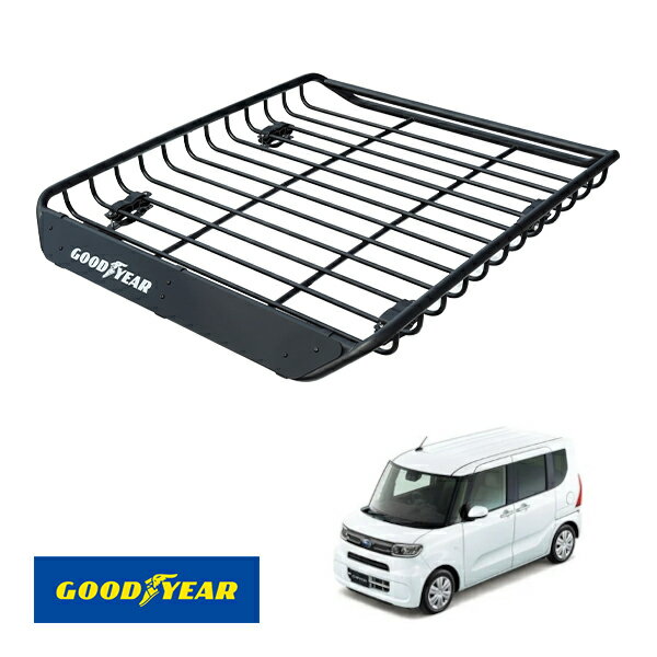 【GOODYEAR正規品】 スチール ルーフラック MEGA PRO 1341mm×124mm×1105mm 耐荷重100kg ブラック 組み..