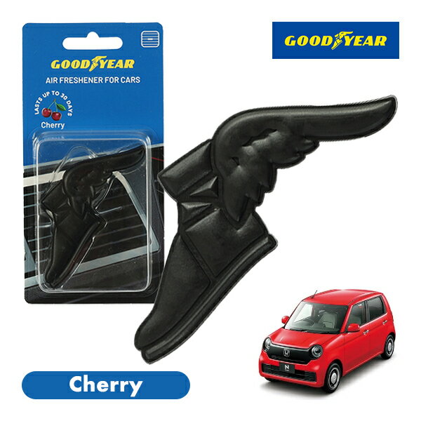 【GOODYEAR正規品】 ブラック 黒色 ウイングフット型 芳香剤 チェリー クリップ式 エアフレッシュナー エアコン吹き出し口 フレグランス ホンダ N-ONE JG3 JG4