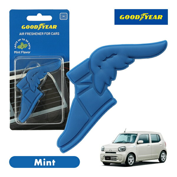 【GOODYEAR正規品】 ブルー 青色 ウイングフット型 芳香剤 ミント クリップ式 エアフレッシュナー エア..