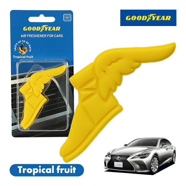 P10倍 エントリー 【GOODYEAR正規品】 イエロー 黄色 ウイングフット型 芳香剤 トロピカルフルーツ ク..