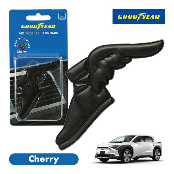 【GOODYEAR正規品】 ブラック 黒色 ウイングフット型 芳香剤 チェリー クリップ式 エアフレッシュナー エアコン吹き出し口 フレグランス スバル ソルテラ 10系