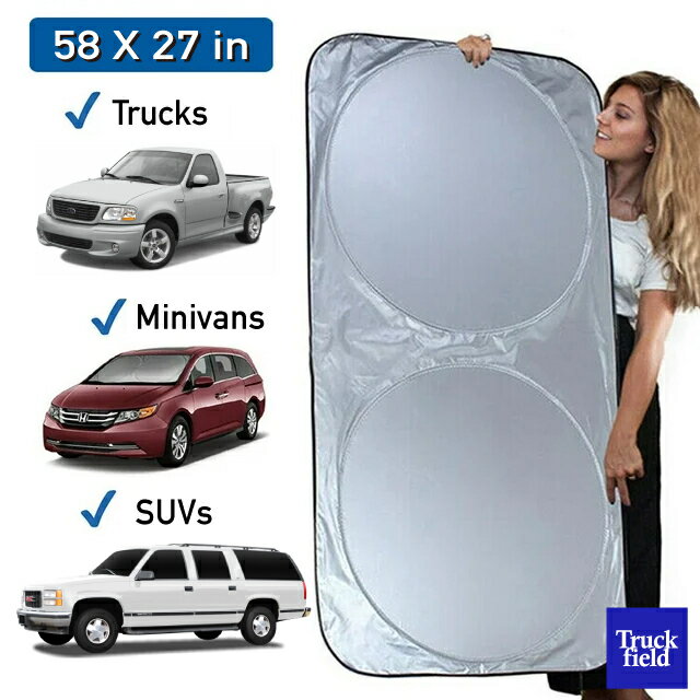 【サンシェード】北米仕様フォルダブル フロントウインド用シェード 149cm x 70cm USDM Truckfield