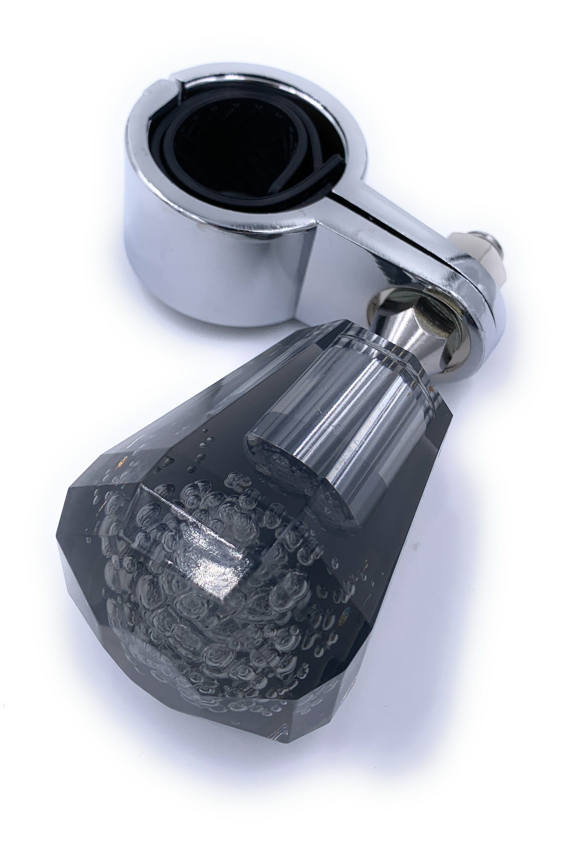 【ダイヤカット泡入りハンドルスピンナー　スモーク】どの内装にも合わせやすい♪