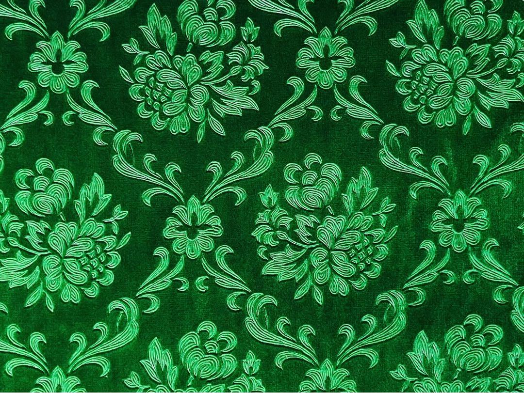 難燃証明発行可能！【金華山生地のみ　幅1350mm】1m単位　切り売り（ローレルグリーン）