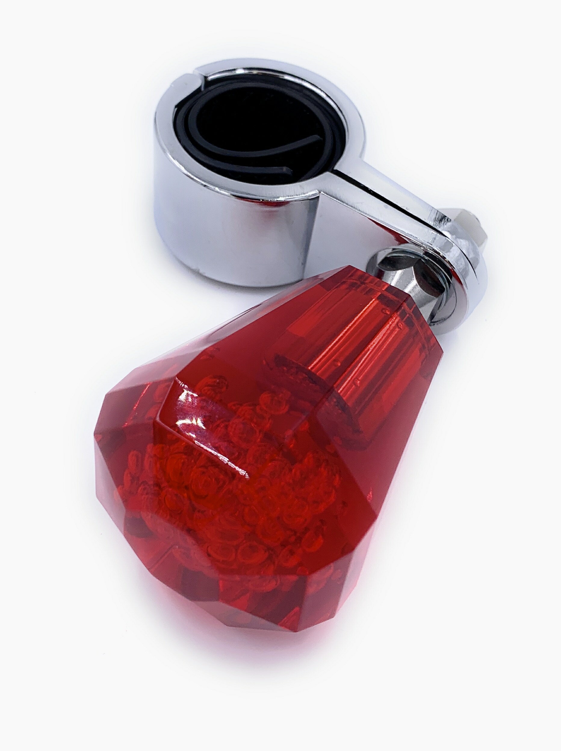 【ダイヤカット泡入りハンドルスピンナー】他にはない濃い赤色！ルビーレッド♪