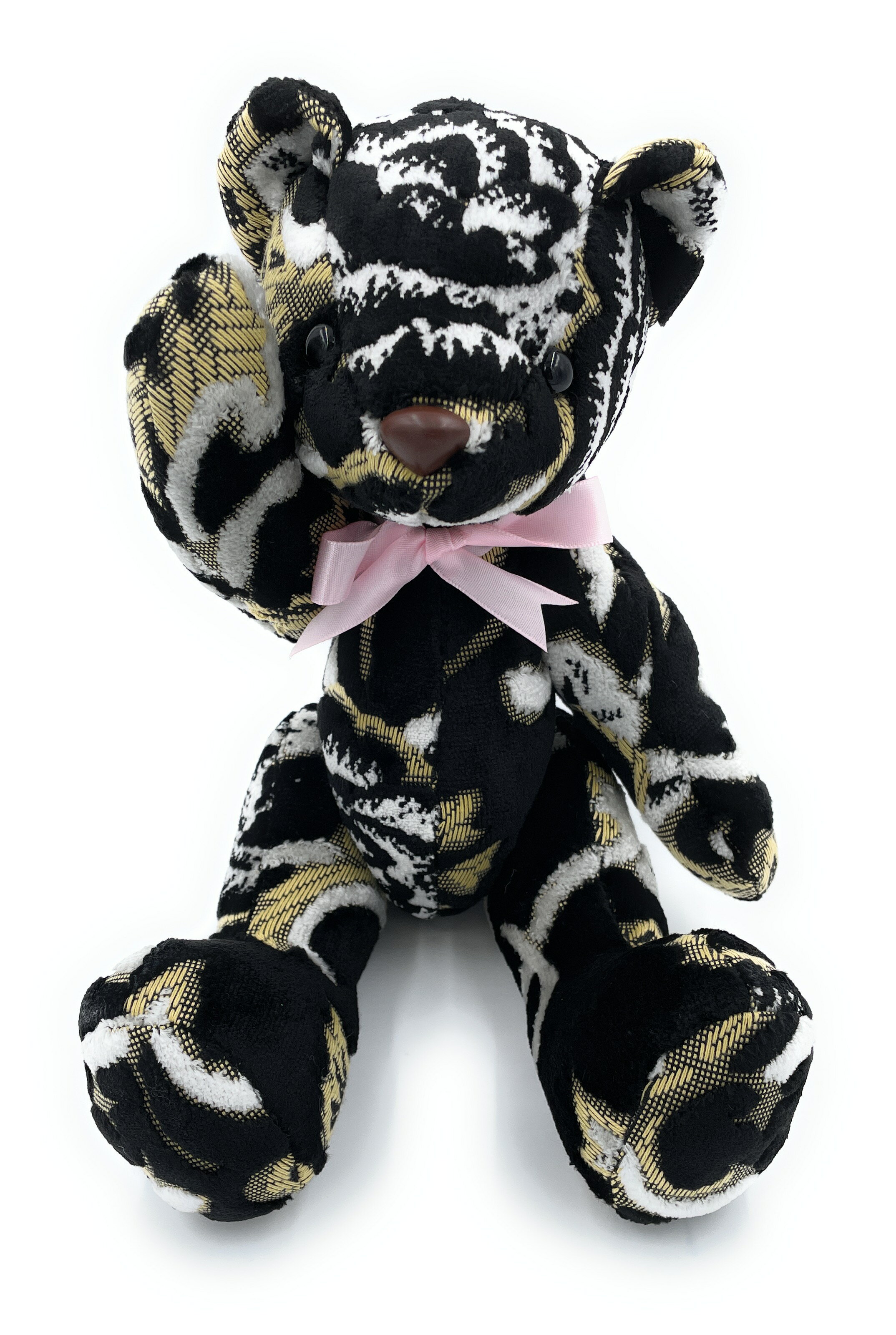 ※オーダー製作※【金華山ぬいぐるみ】スライド時に代わりにご挨拶♪くまちゃん（モンブランローズ黒）