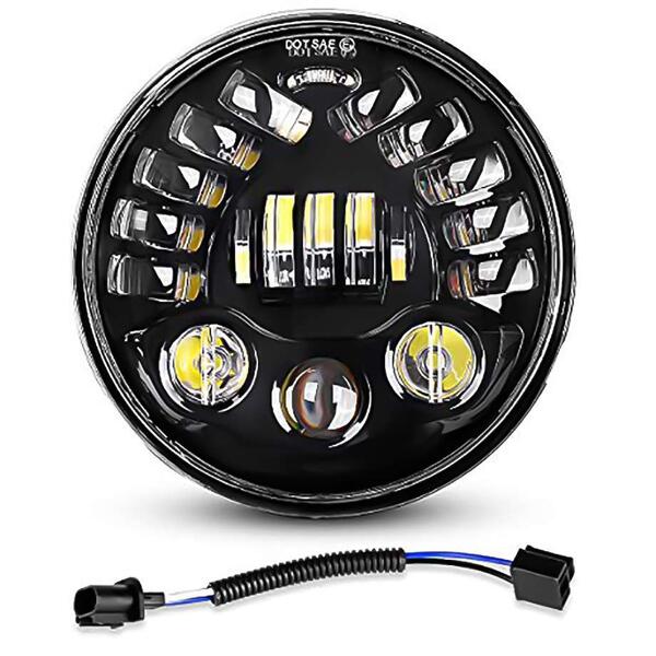 【カリフォルニアマッドスター/CALIFORNIA MUDSTAR★】70W LED カスタムヘッドライト DRL ターンシグナルライト マトリックススタイル | ジープ ラングラー JK 等汎用品