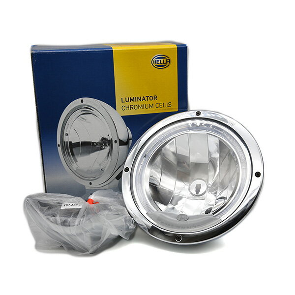 【HELLA 丸型スポットライト Luminator Chromium CELIS イカリングポジションライト付きルミネーター】 クロミウム セリス　スカニア　ボルボ