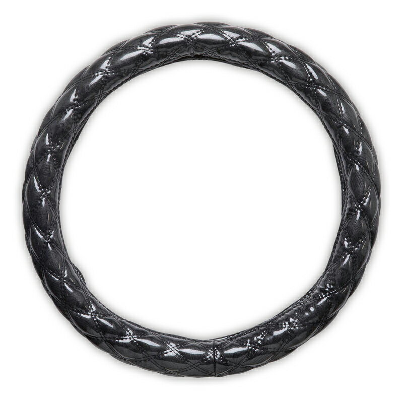 【 極太ハンドルカバー ウッドダイヤWキルト 】ブラック S(36~37cm) 大型トラック等 HC-WD-SBK WOOD-DIA