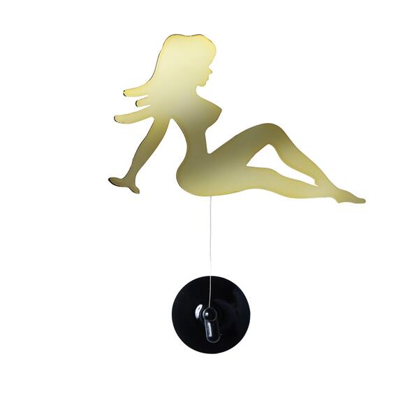 【マスコット　ふらふらガール　吸盤固定　ゴールドメッキ　右向き】マスコット　トラック　おしゃれ