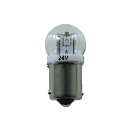 LED G-18電球タイプソケット式バルブ　ホワイト 〈サイズ：巾19mm×高38mm×奥行19mm〉 〈カラー：選択肢よりお選びください〉 〈規格：DC24V消費電力30mA〉 〈口金規格：BA15S G-18〉 〈入数：1個入り〉