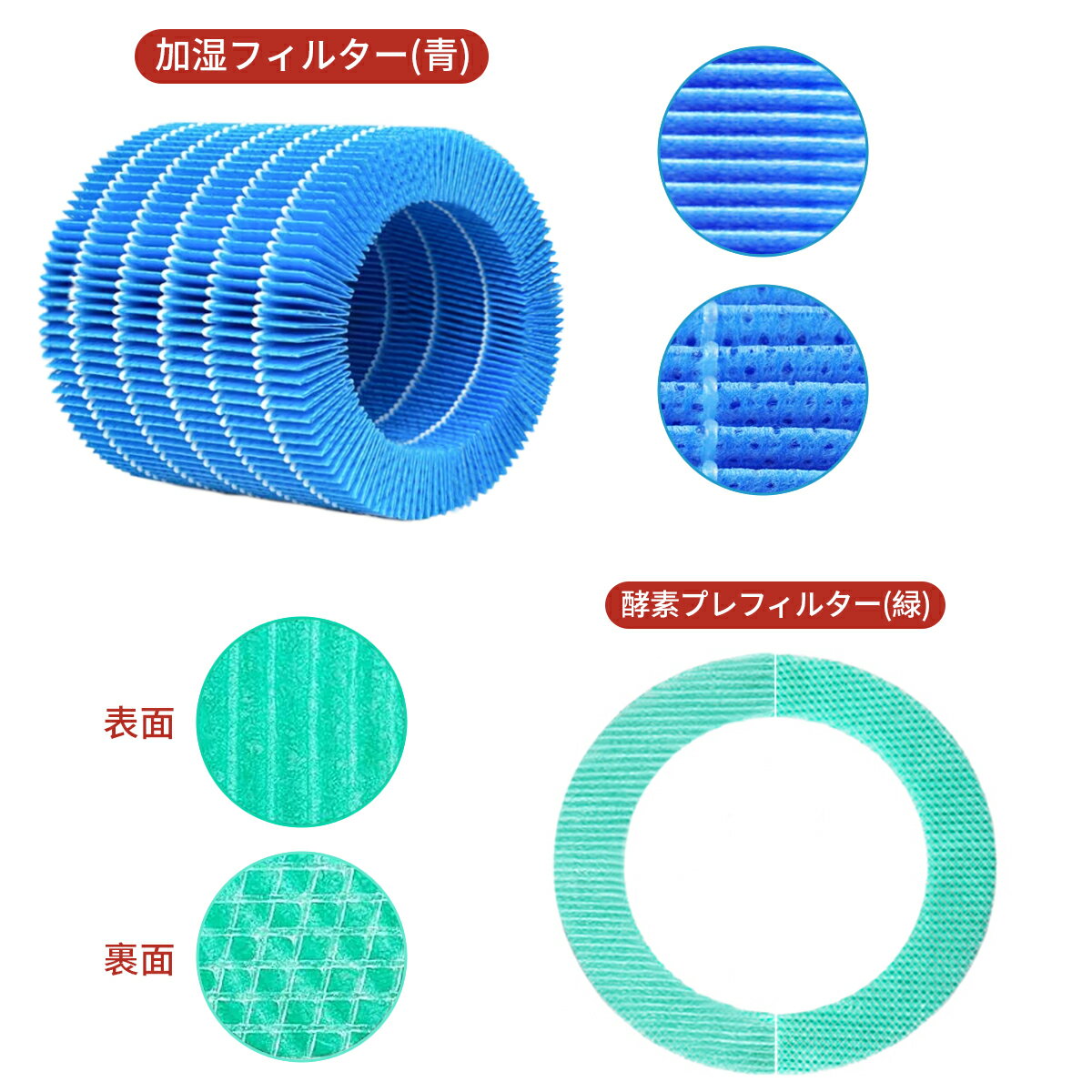 ERN-S100 レイン 加湿器 交換フィルター バルミューダ加湿器 気化式 加湿フィルター 酵素プレフィルター erns100 Rainフィルター ERN-1100UA ERN-1100SD ERN-1000UA ERN-1000SD ERN1000 ERN1080 ERN1180 交換用フィルターセット「互換品」