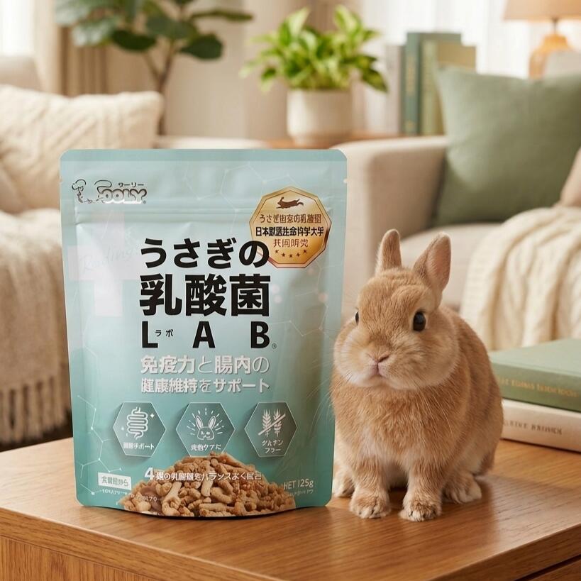 Rakuten - ウーリー　うさぎの乳酸菌125g　LAB（ラボ）　うさぎ　ウサギ　ペット　乳酸菌　サプリ　サプリメント