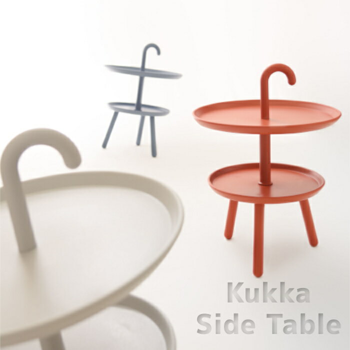 サイドテーブル ミニテーブル テーブル ナイトテーブル デザインテーブル かわいい 丸い 円形 シンプル 北欧 2段 全3色 ブルー オレンジ ライトグレー おしゃれ ソファサイド ベッドサイド