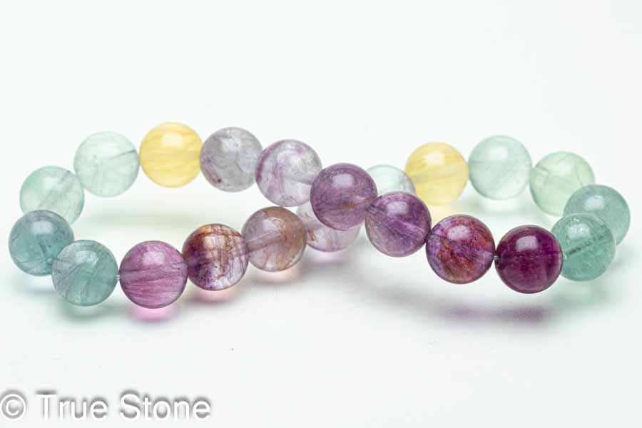 マルチカラー フローライト ブレスレット バイカラー 蛍石 ほたるいし 天然石 原石