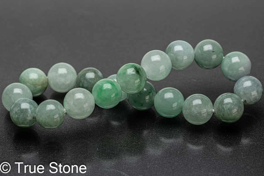 AAA アップルグリーン ジェダイト ブレスレット 9.6mm-10.4mm 翡翠 ビルマ翡翠 ヒスイ ミャンマー 天然石 原石 パワーストーン