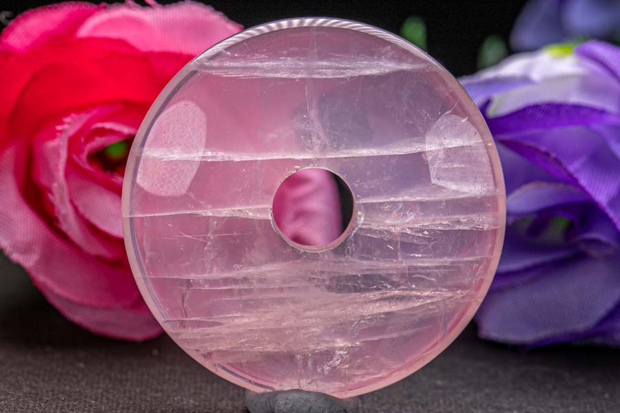 ローズクォーツ 紅水晶 平安扣 18.2g 天然石 原石 パワーストーン