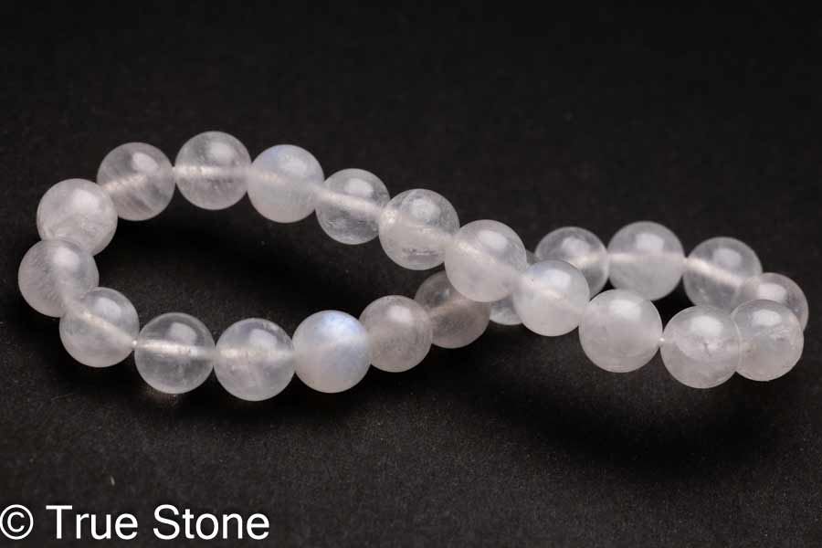 ムーンストーン ブレスレット 7.9mm-8.6mm 長石 フェルドスパー ブルーシラー アルバイト パワーストーン 天然石 原石