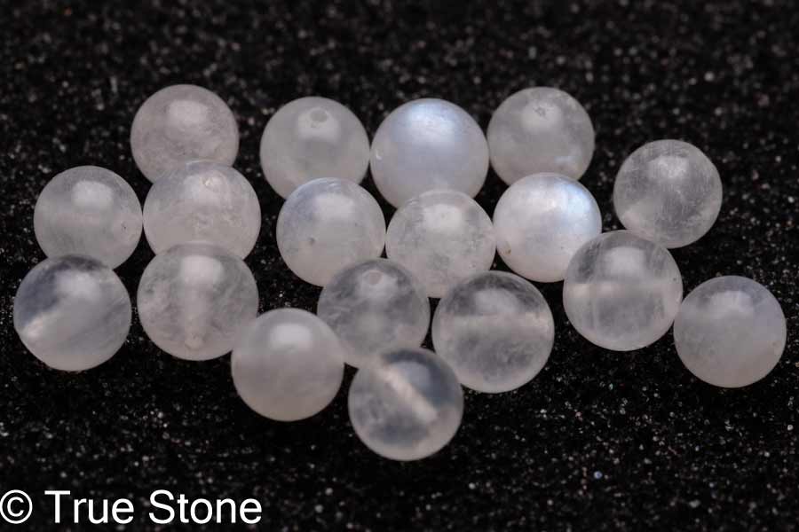 ムーンストーン 粒セット販売 18個 8mm-8.6mm 長石 フェルドスパー ブルーシラー アルバイト パワーストーン 天然石 原石