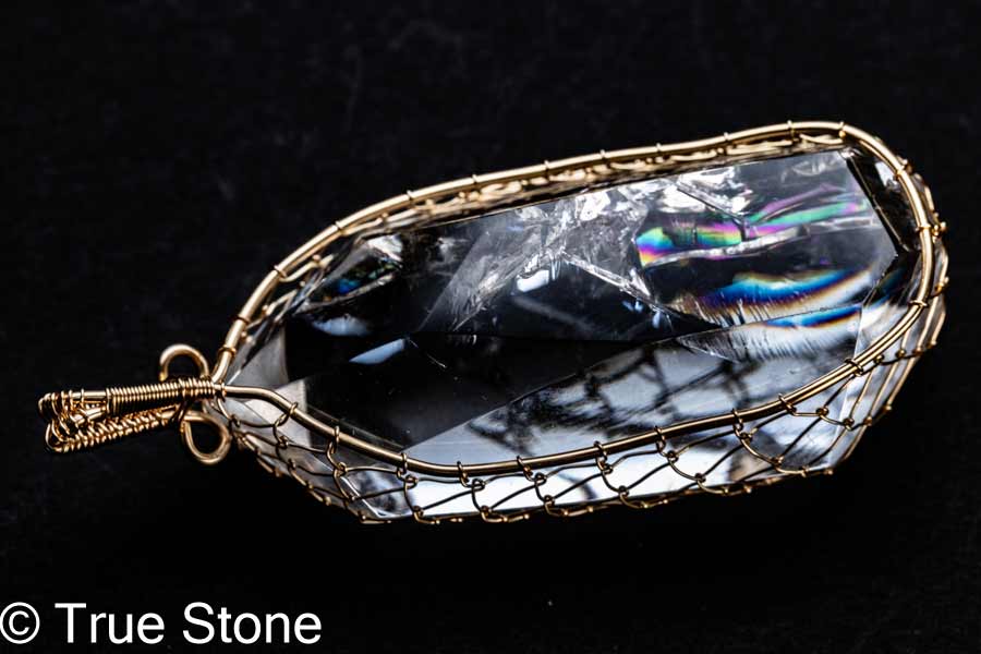 アイリスクォーツ レインボー水晶 ペンダントトップ 52g レインボークリスタル 虹水晶 虹入り水晶 レインボークォーツ 天然石