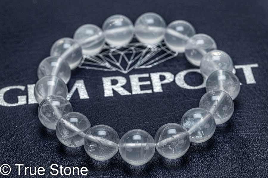 AAA 鑑別書付き クラウディーホワイトクォーツ ブレスレット クリスタル ロッククリスタル 天然石 原石