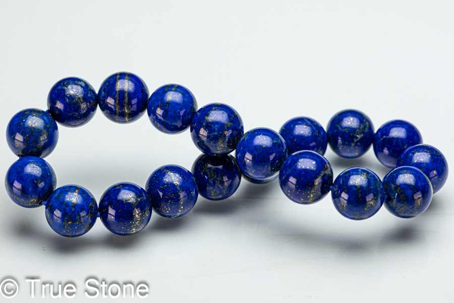 AA 天然 ラピスラズリ ブレスレット 10mm-10.4mm 染色 着色 溶錬一切無し 正真正銘の本物