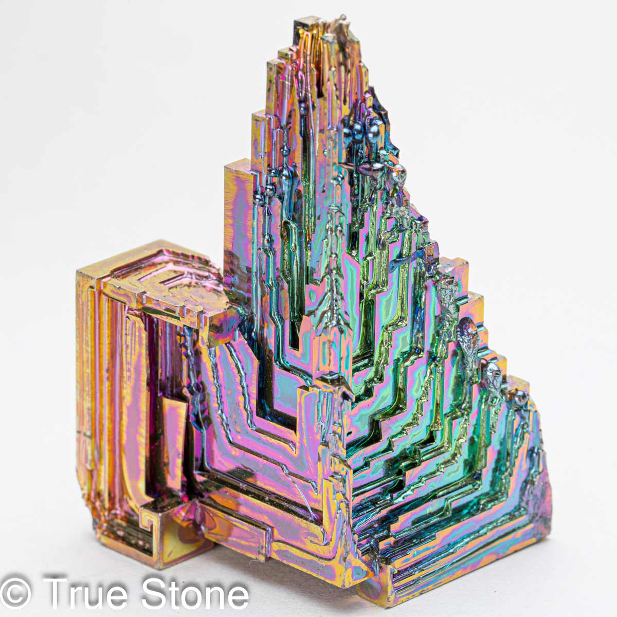 ビスマス 人工結晶 重量 80g 元素記号 Bi 原子番号 83 天国への階段 虹色の階段 宇宙要塞 金属結晶