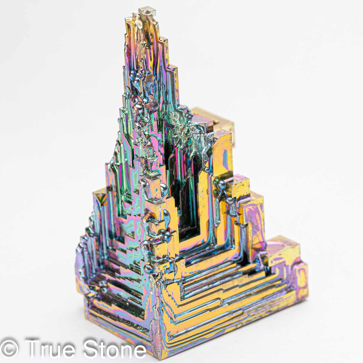 ビスマス 人工結晶 重量 80g 元素記号 Bi 原子番号 83 天国への階段 虹色の階段 宇宙要塞 金属結晶