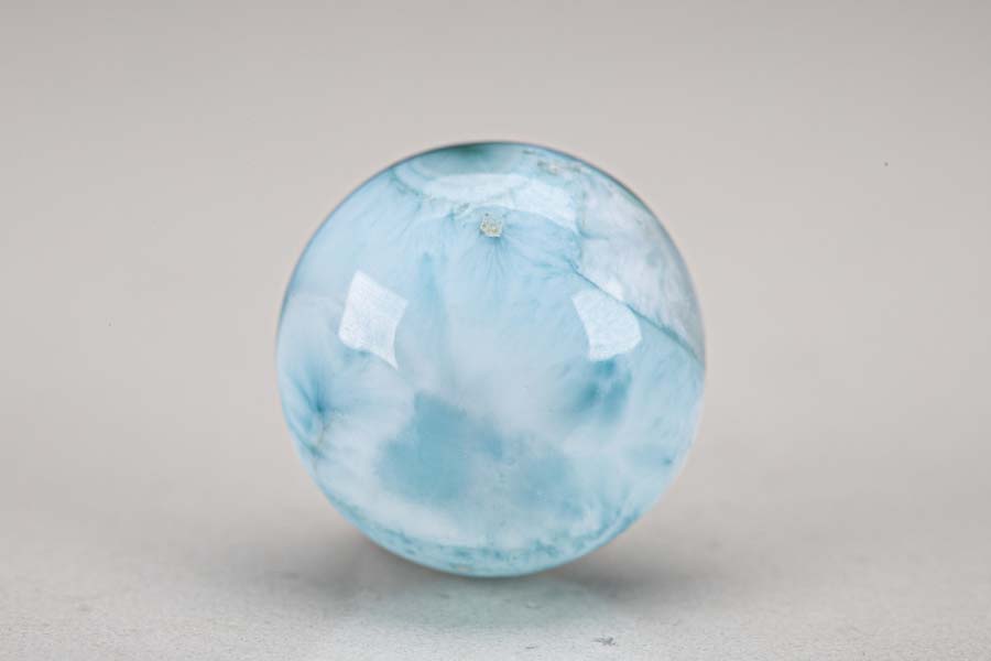 ラリマー ラウンド カボション ルース 3.9g ペクトライト ブルーペクトライト