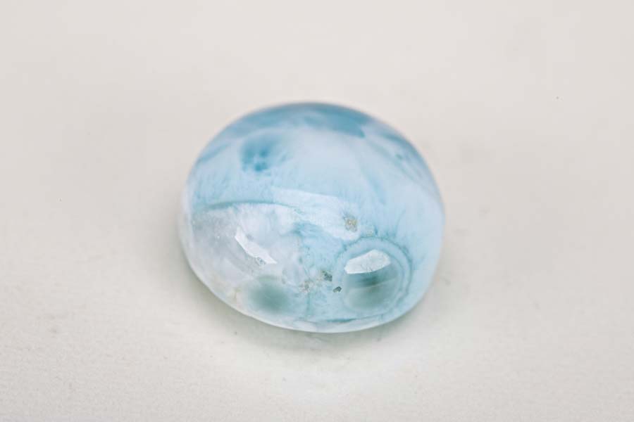 ラリマー ラウンド カボション ルース 3.9g ペクトライト ブルーペクトライト