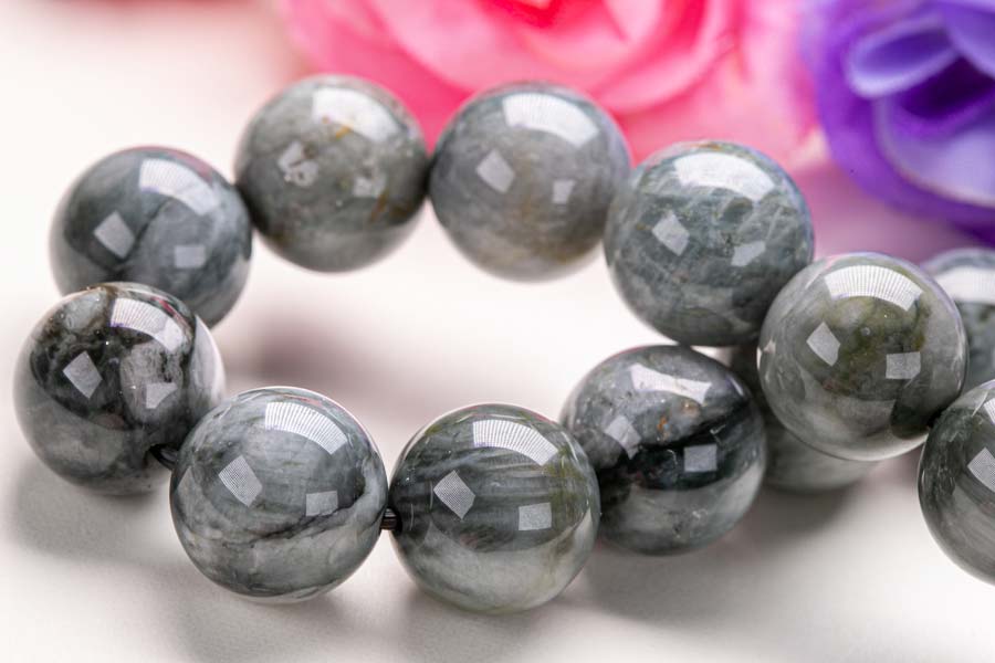 イーグルアイ ブレスレット 粒経13.5mm パワーストーン 天然石 原石 鷹の目