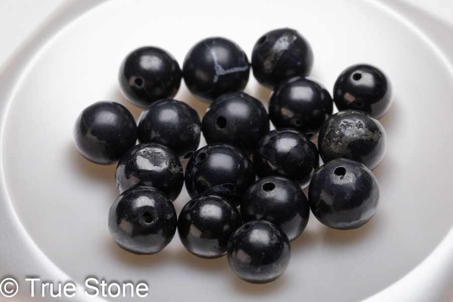 シュンガイト ビーズ 詰め合わせセット 17個 9.3mm-10.6mm フレーレン炭素 炭素 殺...