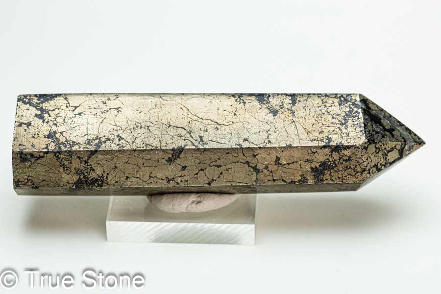 ペルー ワンサラ鉱山 天然 パイライト 石英脈入り 六角柱 タワー 黄鉄鉱 硫化鉱 酸化鉱 マグネタイト